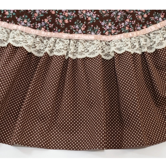 Vintage Gunne Sax Prairie Dress, Brown Floral Calico, 11, Medium, Pockets RARE! - Picture 11 of 14